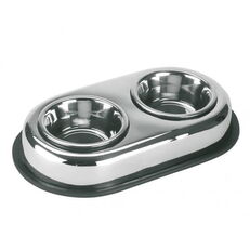 Stainless steel bowl, non-slip, 2x450 ml